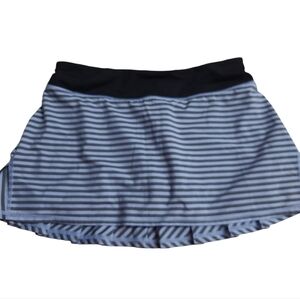 Lululemon Purple Classic Stripe Polar Haze Black Pleated Pace Setter Skirt 6